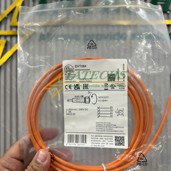 Cáp Tín Hiệu Cảm Biến Jack Cắm IFM EVT064 Chính Hãng