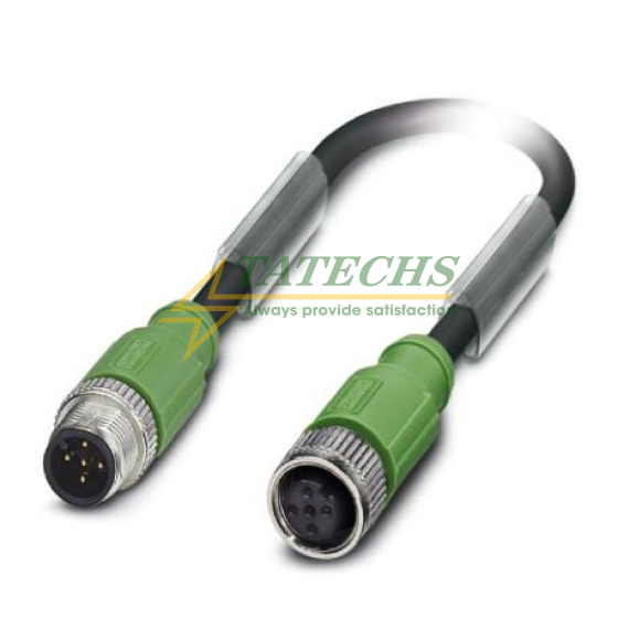 Cáp Cảm Biến M12 PHOENIX CONTACT SAC-4P-M12MR/ 2,0-PUR/M12FR (Mã: 1504589, M12 4 Chân, Đực Vuông Góc - Cái Vuông Góc, PUR 2.0m)
