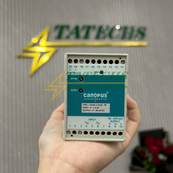 Bộ Chuyển Đổi Tín Hiệu Dòng AC Sang 4-20mA Canopus I Iacldc U 0142-3P Input 0-1AAC Output 4-20mA Chính Hãng